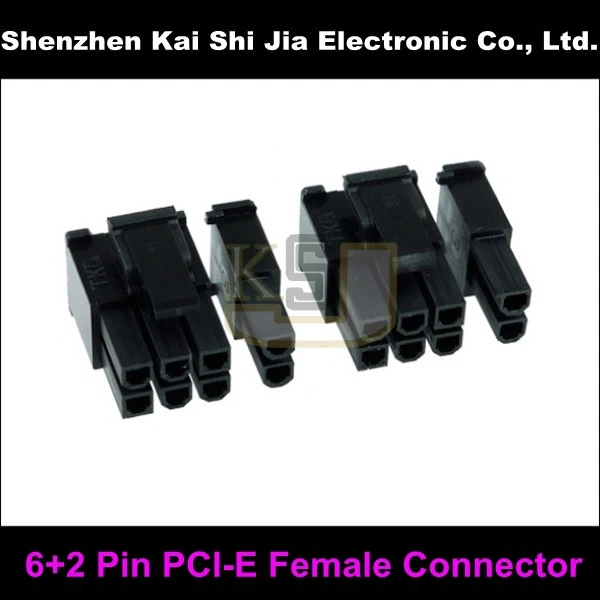 50 компл./лот 8( 6 + 2)-гнездовой разъем PCI-Express PCIe для компьютерного кабеля-черный |