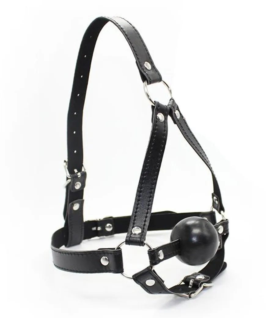 Slave Silicone Open Mouth Gag Leather Belt Ball Gag Bdsm Bondage Sex Products Fetish Sex Toys 