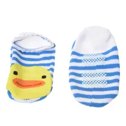 Для маленьких детей, унисекс для девочек и мальчиков носки (синий белый полосатый утка)