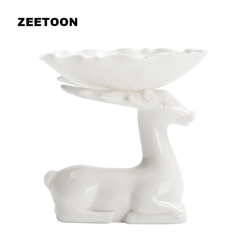 Japanese Style White Jade Porcelain Deer Tea Strainers Tea Coffee