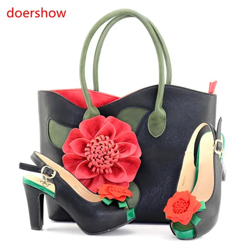 

doershow Italian Shoes with Matching Bags 2018 African Shoe and Bag Set Italian Design African Shoes and Bag Set PAB1-1