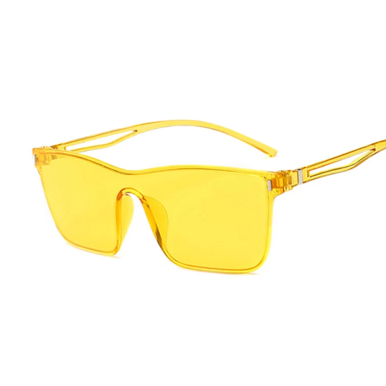 Цельные солнцезащитные очки кошачий глаз женские градиентные линзы Ретро зеркальные безободковые Солнцезащитные очки женские винтажные дорожные очки UV400 - Цвет линз: Yellow