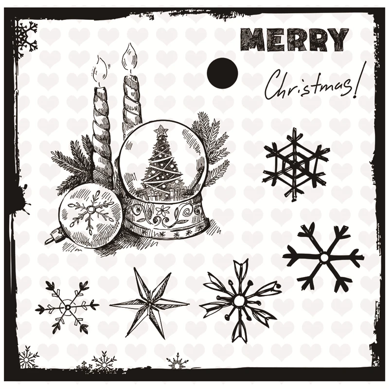 

GJCrafts Clear Stamps and Metal Cutting Dies New 2019 for Craft Dies Scrapbooking Card Music Candle Snowflake Silicone Die Cuts