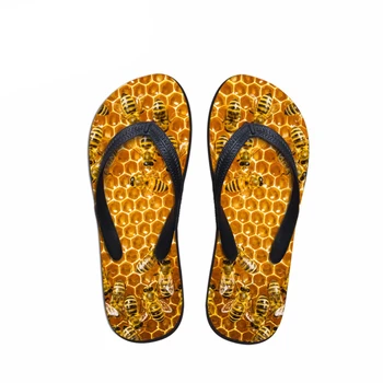 

Mens Summer Casual Sandals Animal Slippers Bee 3D Printed Rubber Flip Flops for Teenagers Wear-resistant Beach Shoes Male Flats