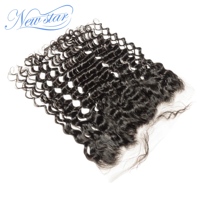 Brazilian TRANSPARENT Lace Frontal Closure Deep Wave New Star Virgin Human Hair 13x4 Lace Closures Pre Plucked With Baby Hair