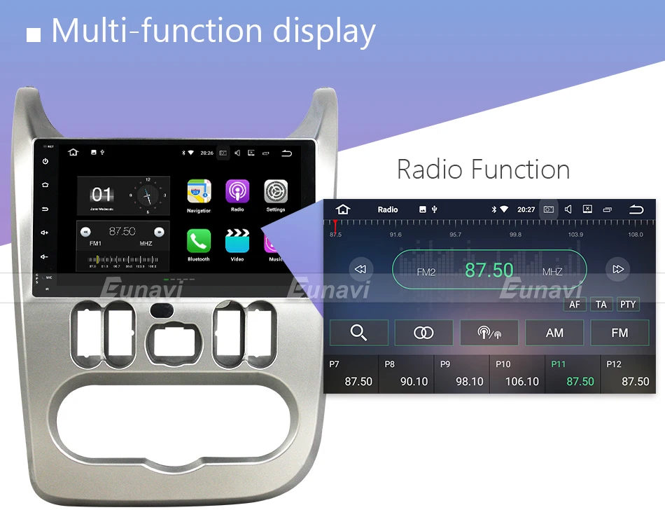Cheap Eunavi Android 7.1 Car Radio GPS Navigation For Renault Logan Sandero Duster 2015 2016 1 Din 9