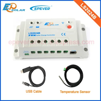 

Solar Panels charging battery 12V 24V Controller LS2024B 20A 24V 600W solar panels power Max USB cable&temperature sensor