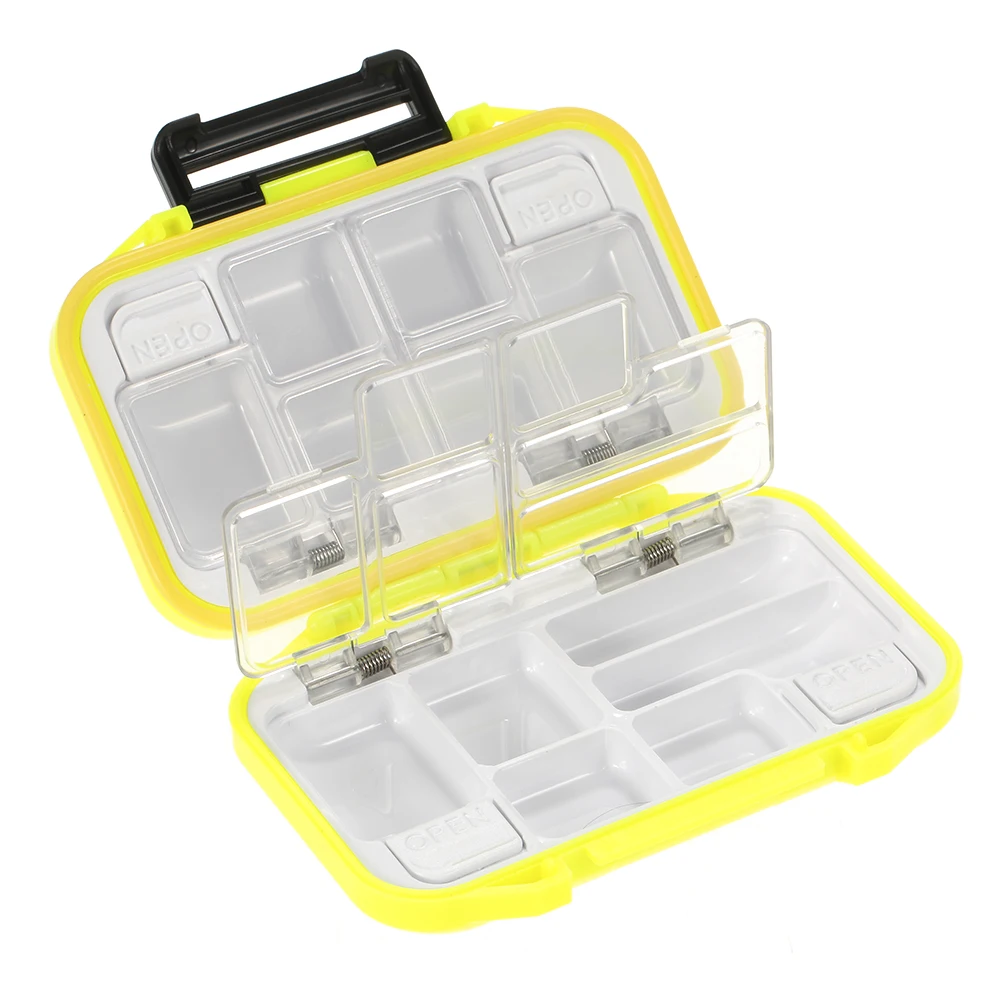 

Fishing Tackle Box 12 Compartments Waterproof Storage Case Fly Fishing Lure Spoon Hook Bait Tackle Box Orange Pesca