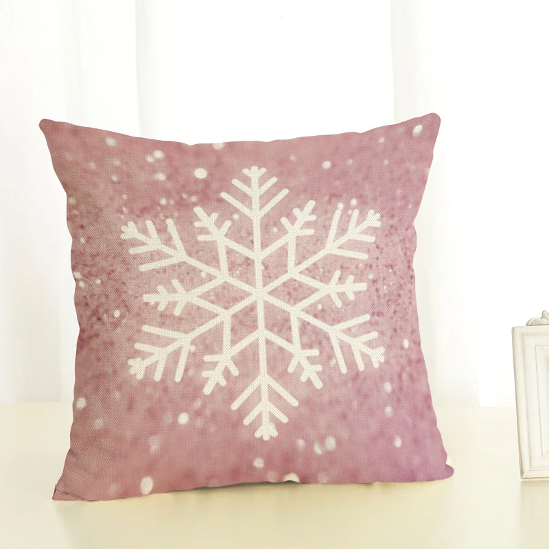 Рождественская наволочка для подушки с принтом снежинки, счастливый день, праздник, подарки, рождественская елка, подушка, наволочка, диван, домашний декор