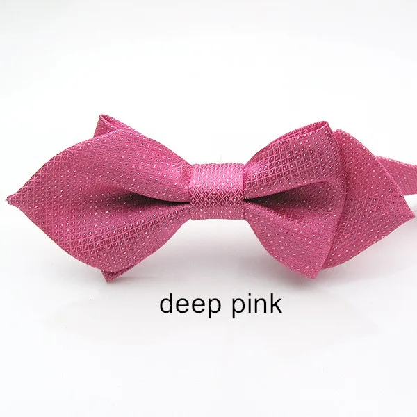 Регулируемый галстук-бабочка, модный Детский галстук с острым носком, Бабочка, галстук-бабочка, острый галстук-бабочка для мальчиков и девочек, красный горошек, синий, черный, белый - Цвет: deep pink kid bow ti