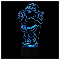 Красочные форма Санта-Клауса светодиодный сенсорный 3D огни креативная настольная лампа видения украшения Ночная черный + прозрачный