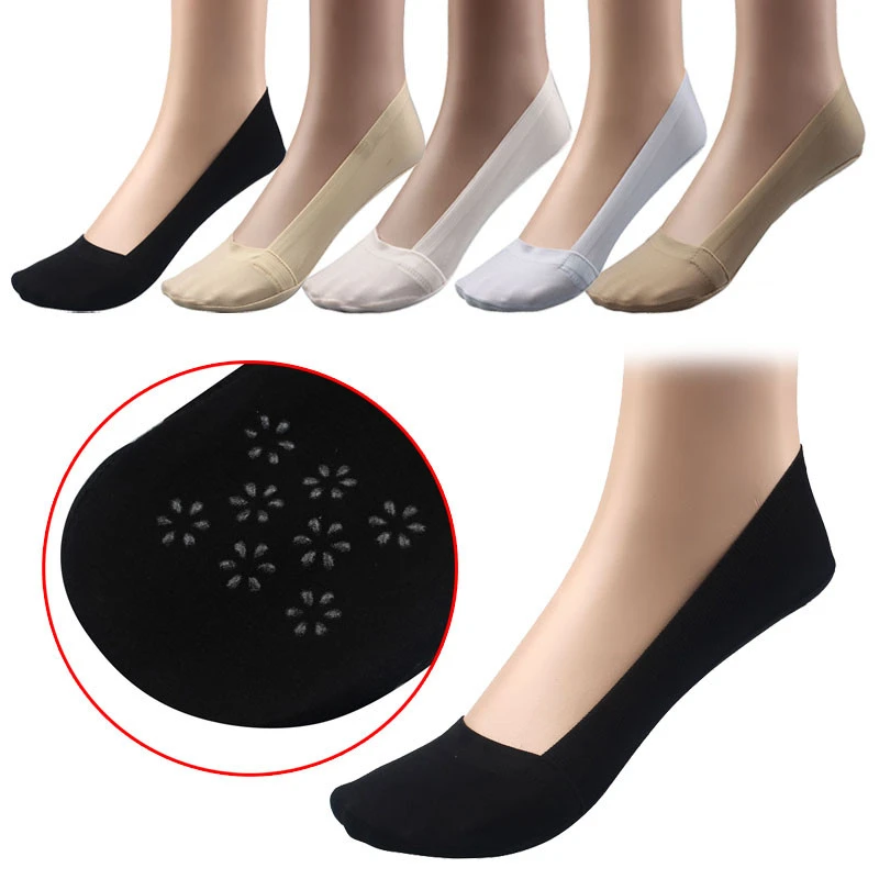 Women Cotton Antiskid Invisible Liner No Show Peds Low Cut Socks