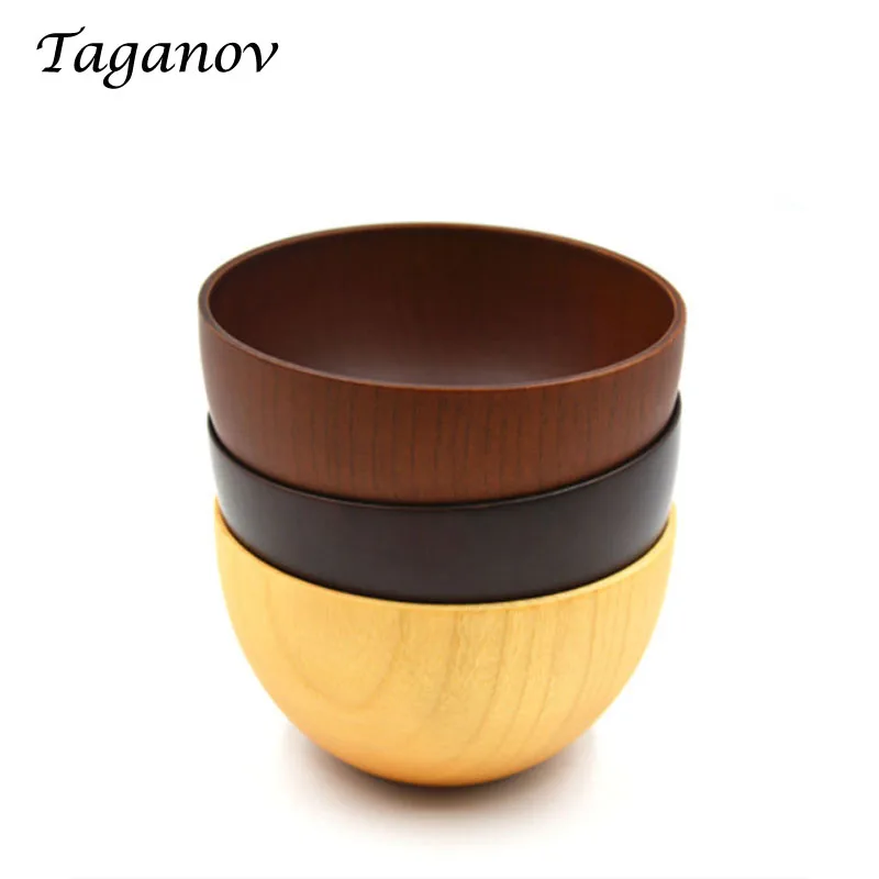 10 Pcs Lot Handmade chinese round wood bowl Wooden fruit Bowls Noodle bol jujube rice Food