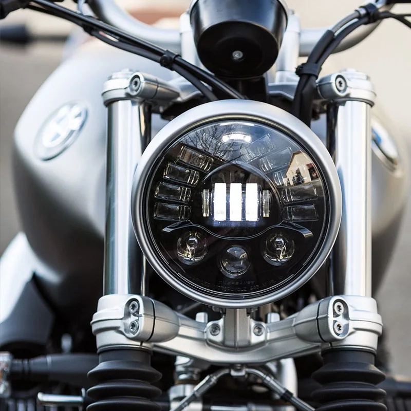 7 inch Round Motorcycle Led Projector Daymaker Adaptive Headlight High Low Beam For Harley BMW R NineT R9T LED Headlamp (6)