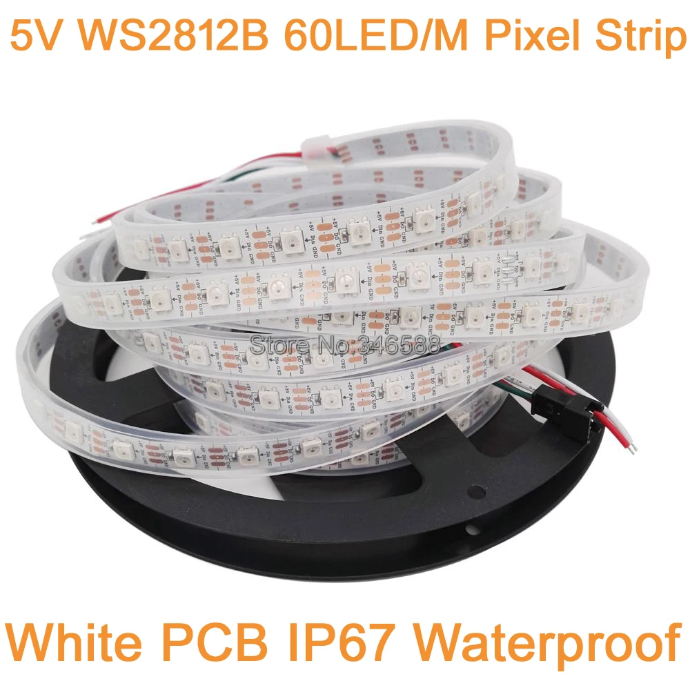 Светодиодная лента WS2812B 60 светодиодов/м 5 м В цвет RGB пикселей встроенный WS2811 IC с
