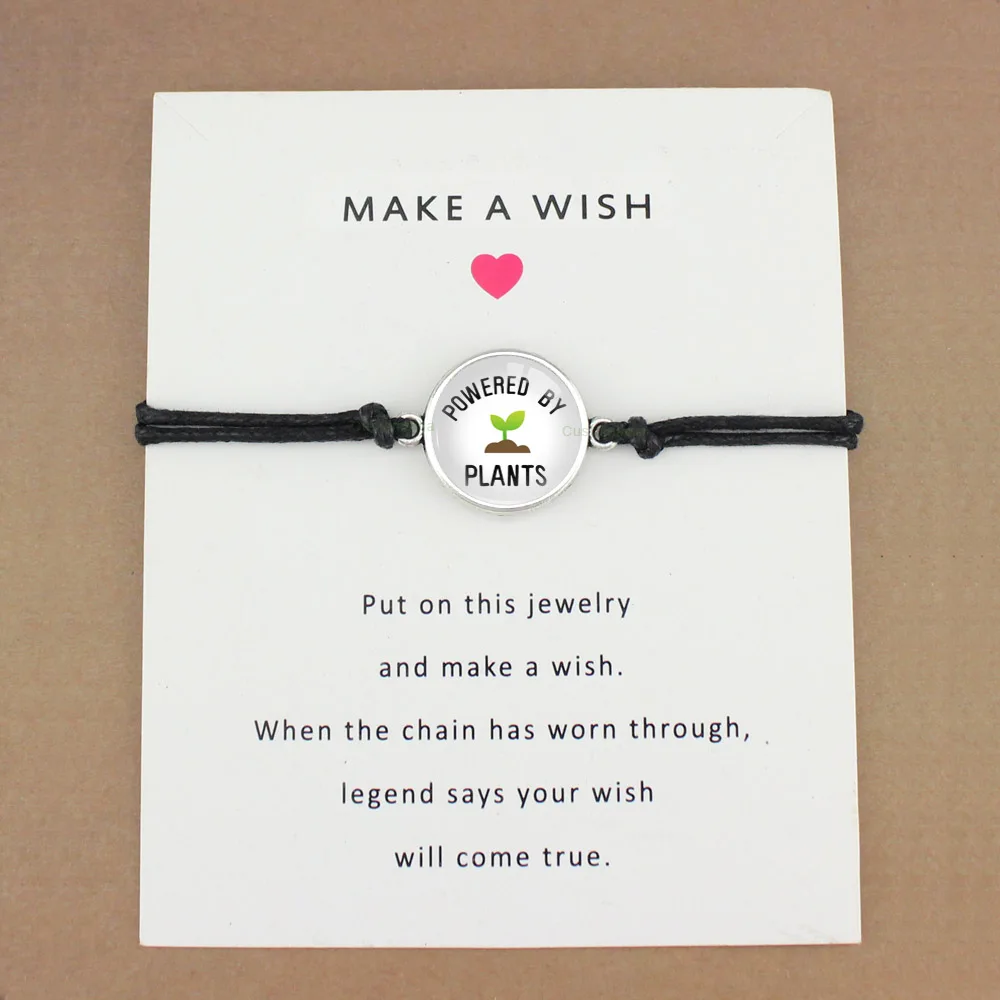 

Powered by Plants Leaves Leaf Lotus Sea Turtles Tortoise Animal Bee Silver Charm Bracelets with Card Women Men Unisex Jewelry