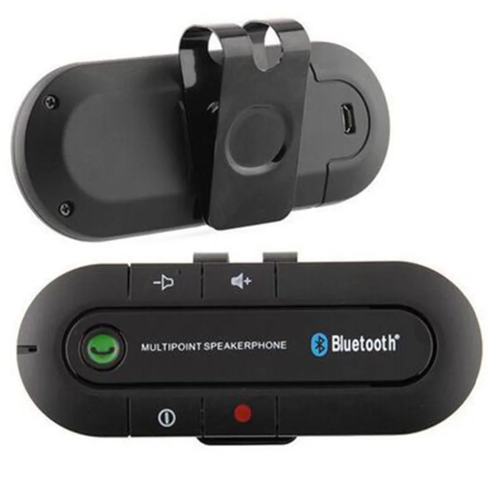 Universal Bluetooth Wireless Speaker Phone MP3 Player Car Kit Sun Visor Clip Speakerphone Car Charger socket (16)