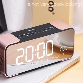 

LED Clock Nightstand Digital Bedside Alarm Clock with Bluetooth Speaker Wireless Stereo Sound Speaker Built-in Micro SD Card