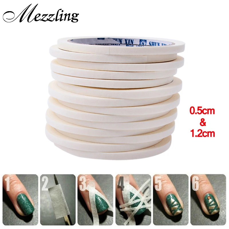 

Creative Double Nail Stickers Adhesive Glue Tape,2pcs/lot 0.5cm&1.2cm DIY For False Nails Manicure Nail Art Decoration Tools