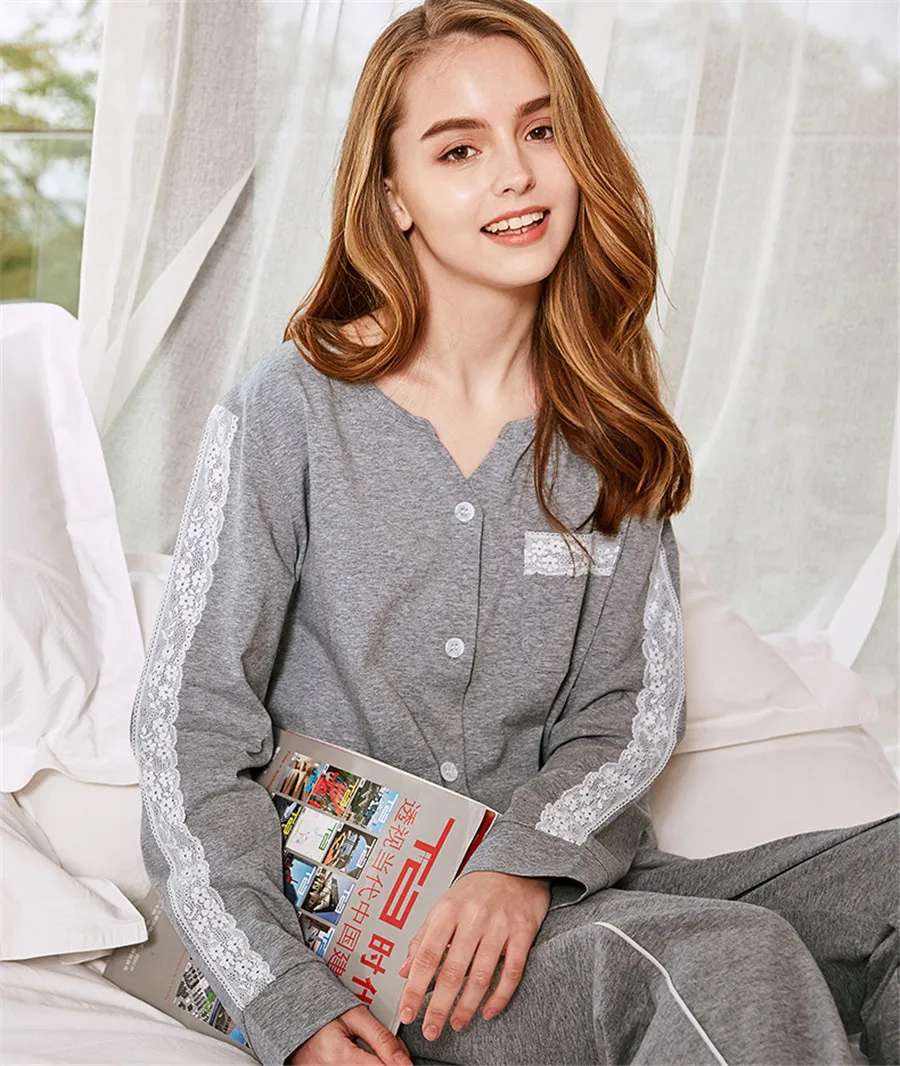 Nova qianxiu conjunto de pijama feminino doce