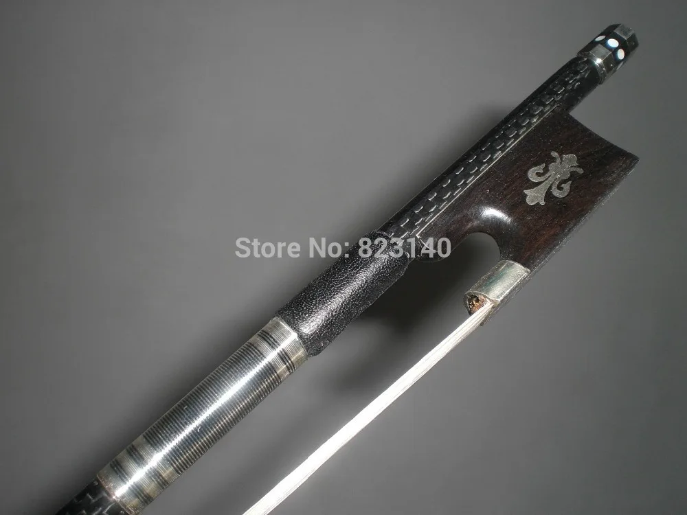 

3 PCS Strong Carbon Fiber Bow 4/4 with Flower inlay EbonyFrog & nickel cooper amounted 2007#
