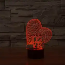 Красивая Любовь Форма сенсорный Управление 3D светодиодный ночник как подарок FS-2976