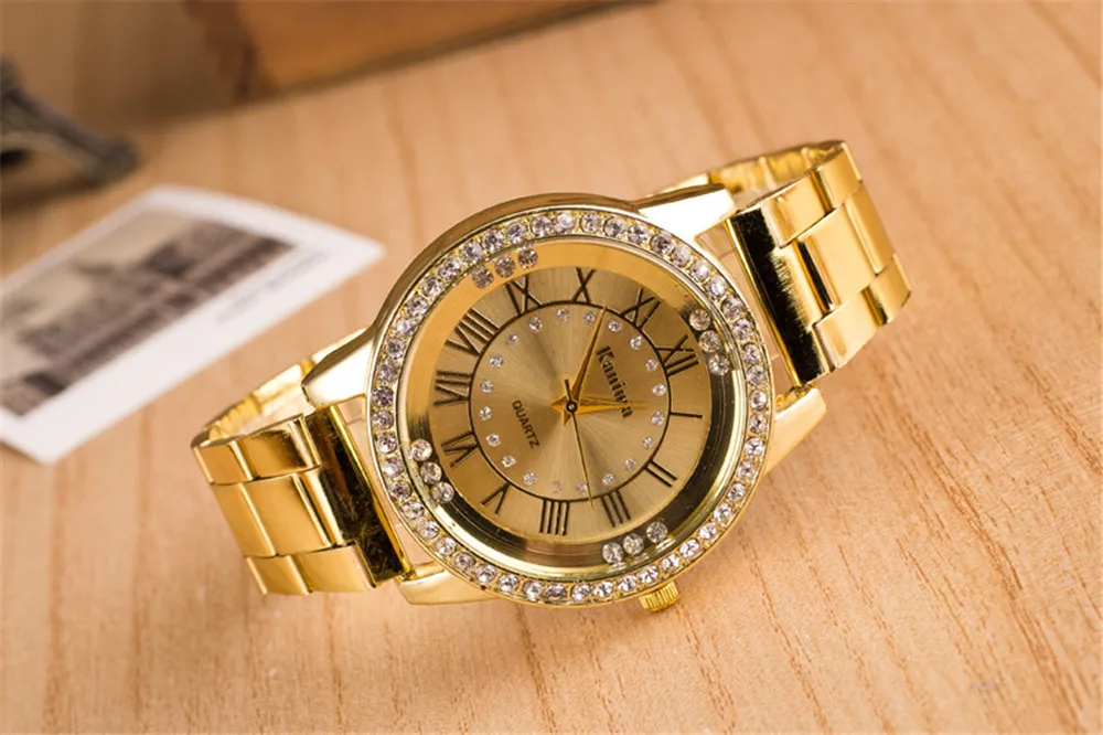 Новая Мода Тренд римские цифры Полный алмаз сплав часы мужские и женские Роскошные пара унисекс часы кварцевые часы