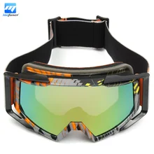 Motocross Motorcycle Protective Goggles For Off-Road ATV Quad Bike Helmet Anti UV Orange + Yellow