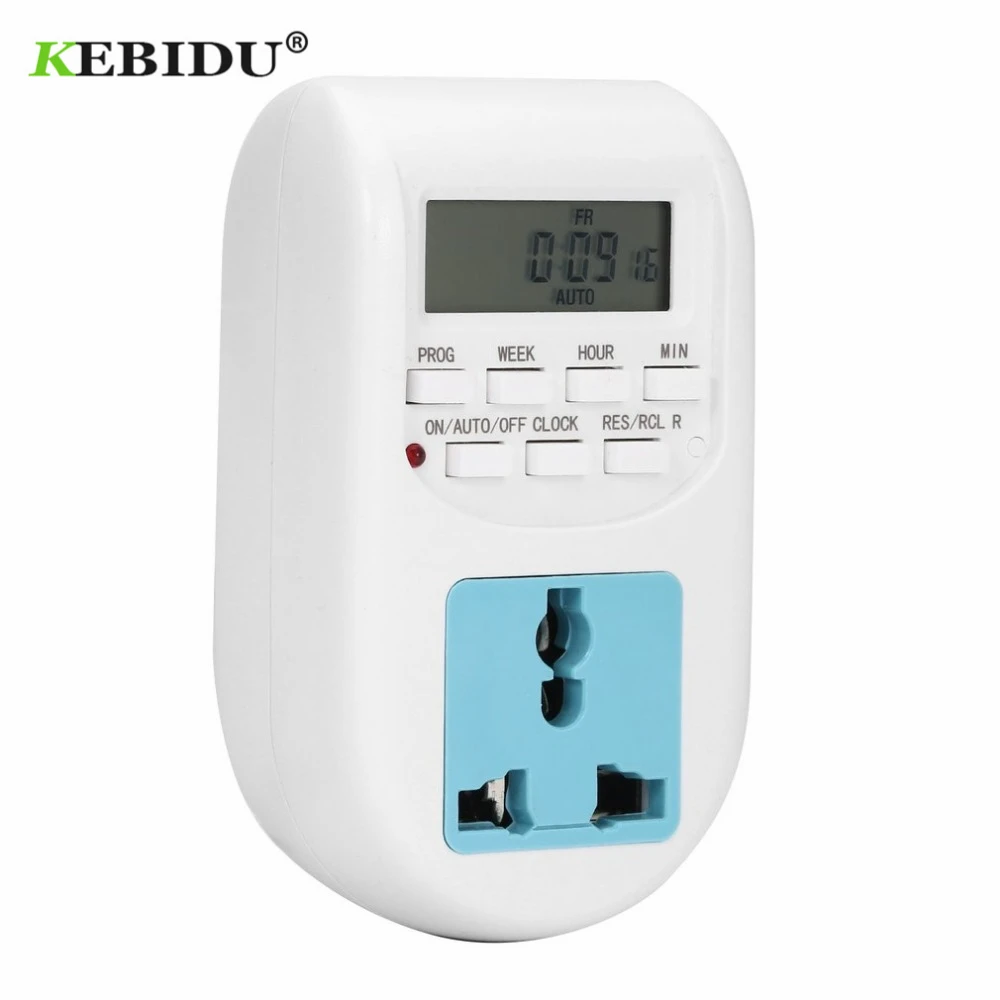 

KEBIDU EU Plug Smart Digital Timer Energy Saving Timer Programmable Electronic Timer Socket Switch