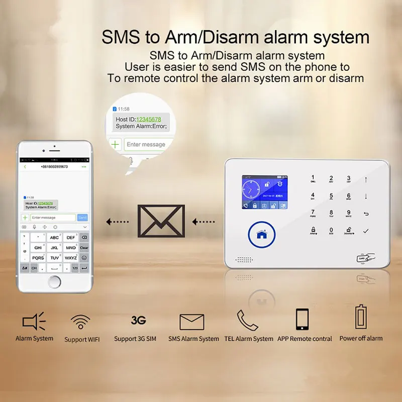 Smart Home Wireless Mobile Phone Control WiFi GSM 3G Security Burglar Alarm Systems PIR Motion Detector Sensor Supported