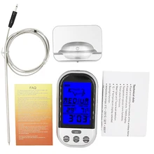 C/F switchable wireless Digital BBQ Thermometer Kitchen Oven Food Cooking Grill Smoker Meat Thermometer with Probe 40%off