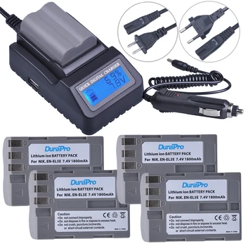 

4pc EN-EL3e EN EL3e EL3a Recplcement Camera Battery + LCD Fast Charger For Nikon D70 D70S D80 D90 D100 D200 D300 D300S D700