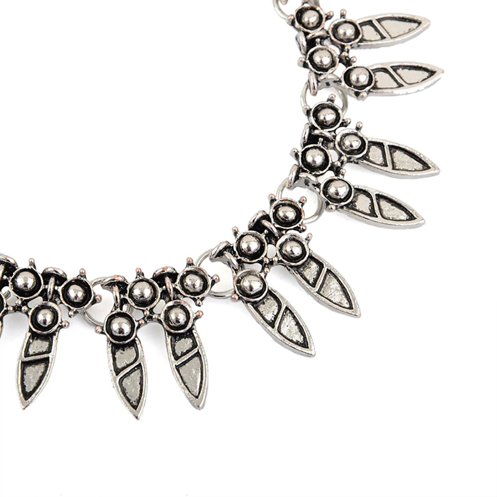 Bls-miracle Bohemia Summer Foot Metal Vintage Silver Plated Tassel Geometry Anklet Gift For Women Beach Jewelry 2017 New A-50