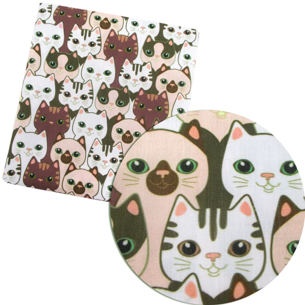 

David accessories 50*145cm cat patchwork printed 100%cotton fabric for Tissue Kids home textile for Sewin Doll,c4192