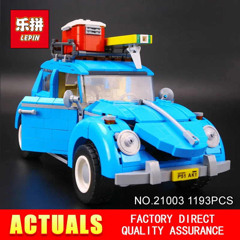 

New LEPIN 21003 1193Pcs Creator Series City Car Beetle model Building Blocks Compatible 10252 Blue Technic children toy gift