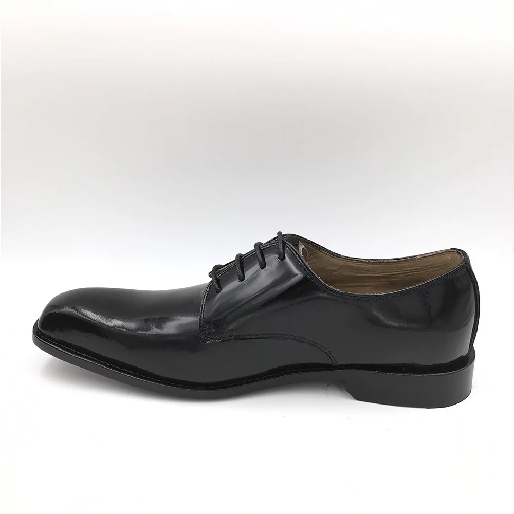 Europäischen Schwarzes Nähen Handarbeit Schuhe Leder Goodyear Italienische Männer two Toe Glänzende Sipriks Patent Sohle Rahmengenäht Kleid Schwarz xOwT16HqB