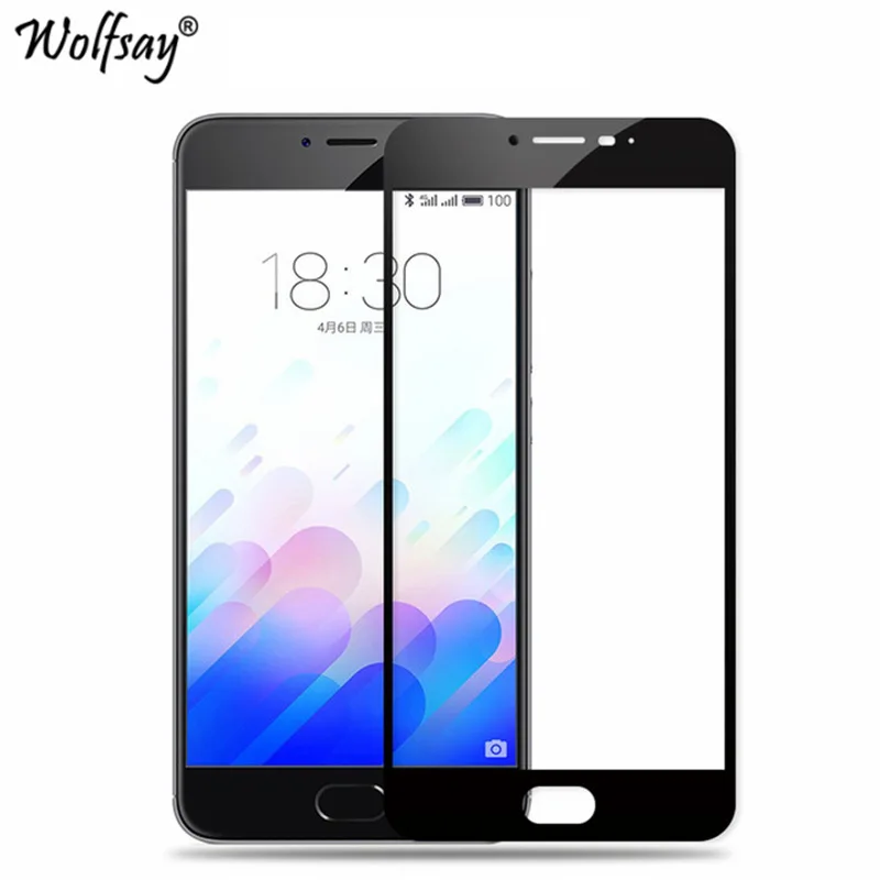 Wolfsay закаленное стекло Meizu M3 Note защита экрана 2.5D HD изогнутое полное покрытие для