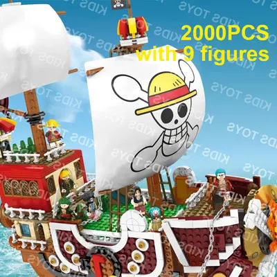 DHL, 3D2Y, Playmobil, одна штука, тысяча солнечного корабля, 9 фигурок, пират, Луффи Си легоингли, корабль, технический набор, строительный блок, детские игрушки - Цвет: 2000PCS no box