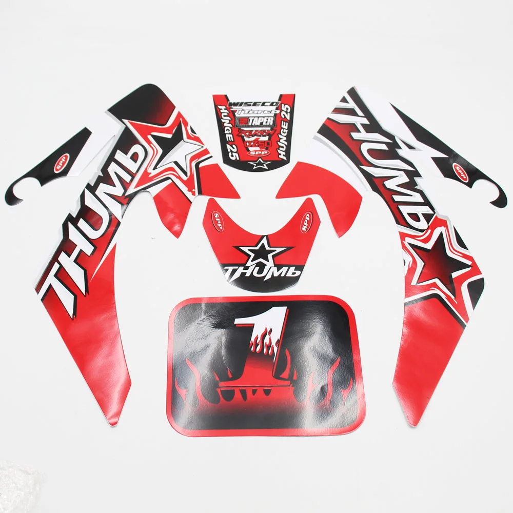

RED DECALS STICKER ROKETA SSR COOLSTER RICARDO For HONDA XR50 CRF50 DIRT PIT BIKE new