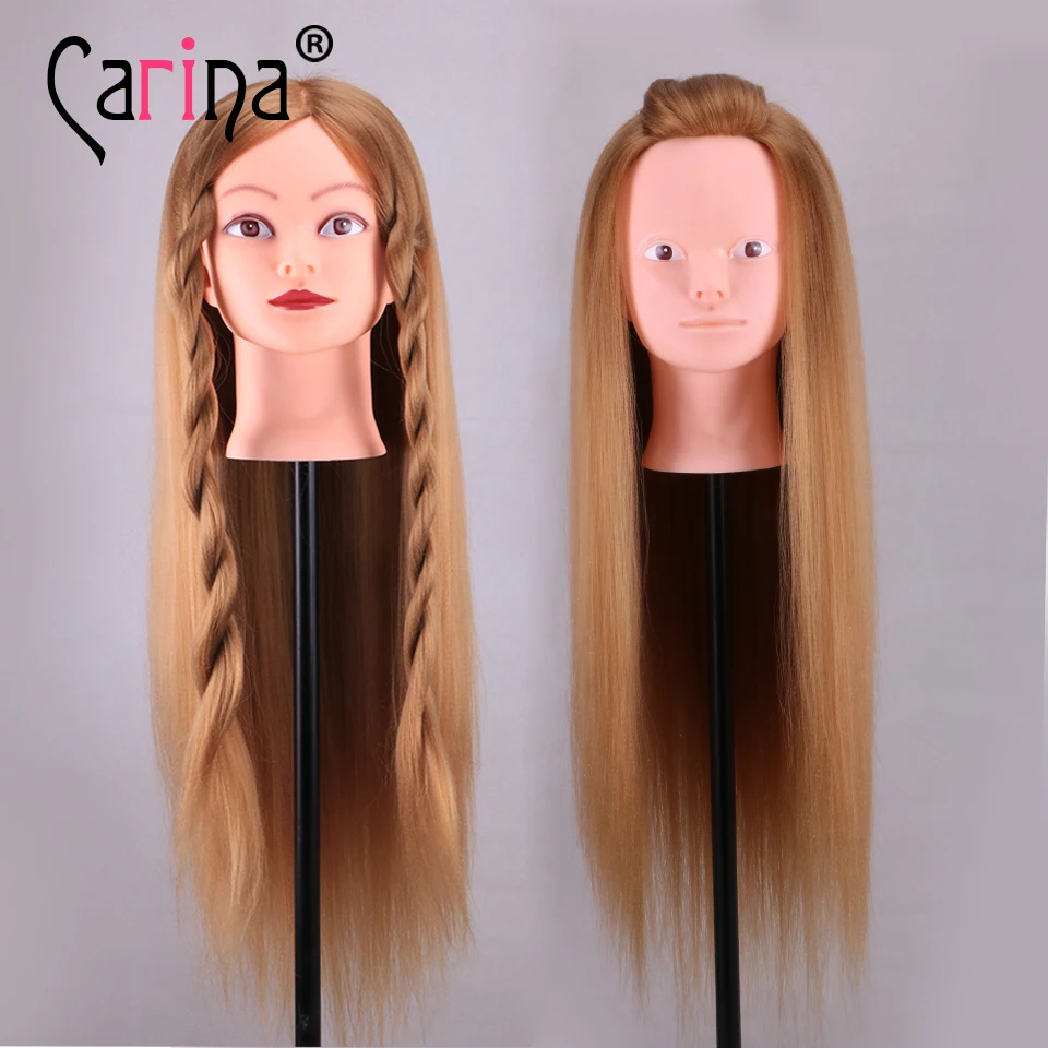 24" Mannequin Head Hair Synthetic Mannequin Hairdressing Doll Heads