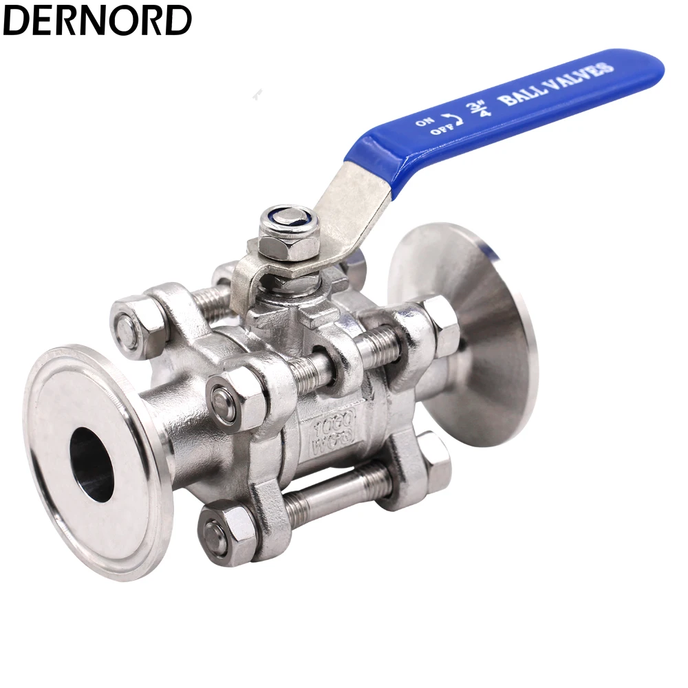 

DERNORD High Pressure 3 Piece Full Port Ball Valve 3/4 inch Tri Clamp