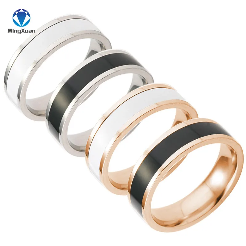 Anillo de acero inoxidable 316L para mujer y hombre, anillos de aleación a granel para parejas, venta al por mayor