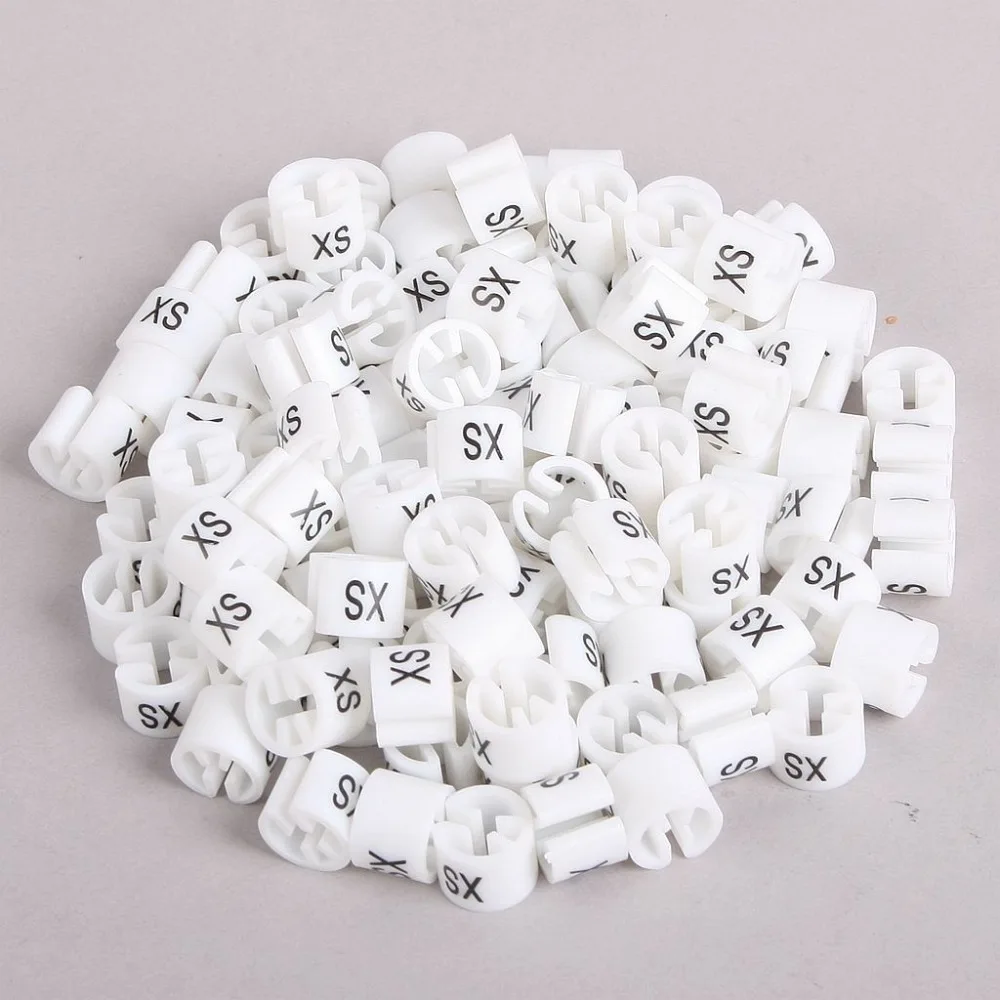 

2016 White Hanger Sizer Garment Markers "XS"Plastic Size Marker Tags