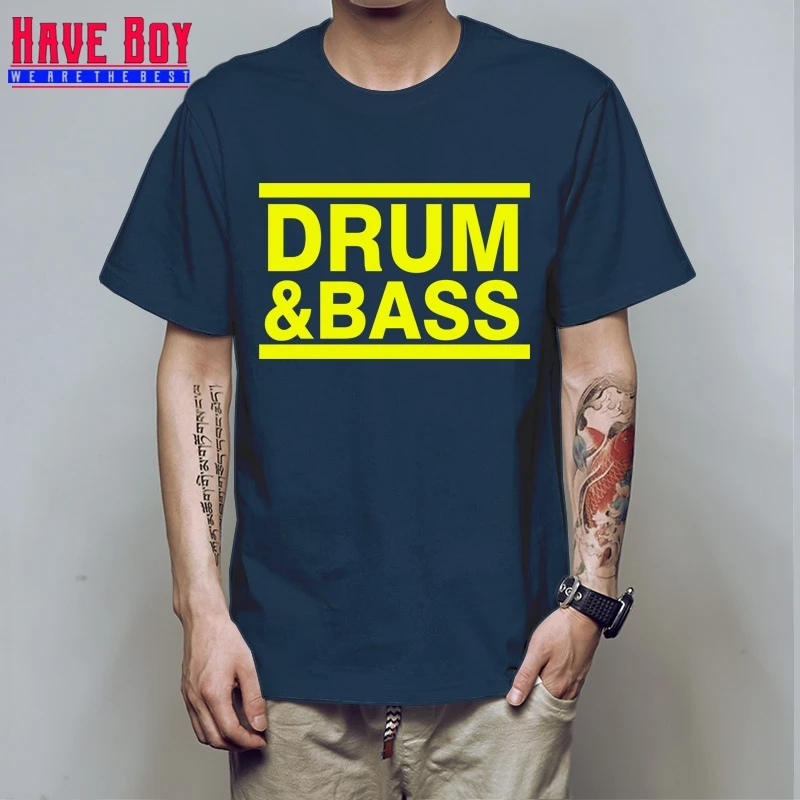HAVE BOY Music DRUM N BASS DNB RUN DMC Мужская футболка с надписью хип хоп футболки мужские