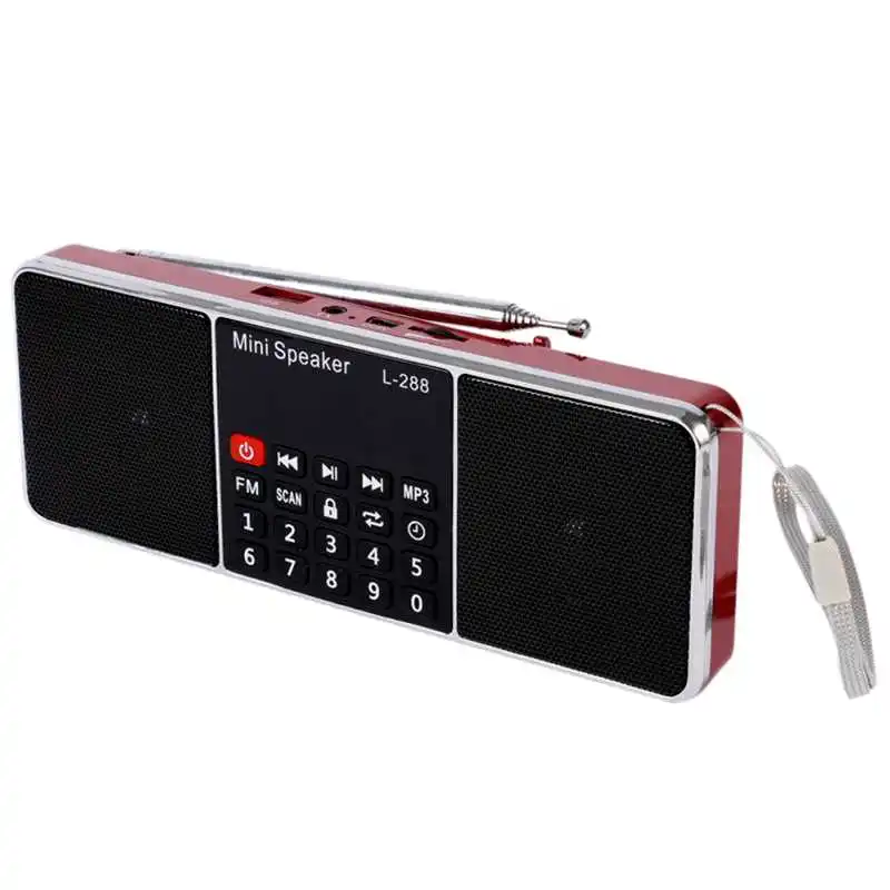 L-288 Мини Портативный fm-радио динамик стерео музыкальный плеер с TFCard USB диск ЖК-экран регулятор громкости перезаряжаемый громкий динамик