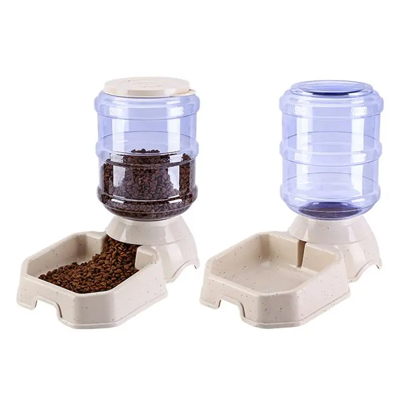 

3.8L Pet dinking water dispenser Automatic cat dog food feeder bottle 1pc for food+1pc for water
