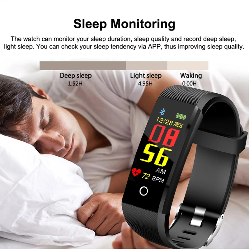 BANGWEI Smart Sport Watch Waterproof Fitness Blood Pressure Heart Rate Monitor Pedometer Information Reminder smartwatch Men+Box