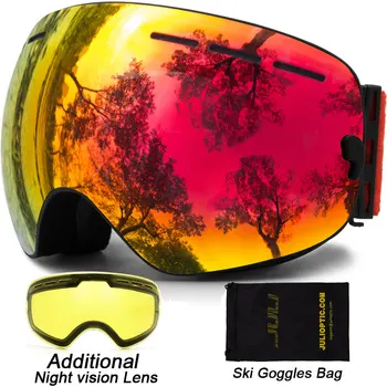 

Ski Goggles,Double Lens Snowboard Goggles Anti-fog UV Protection Unisex Snowmobile Skiing Skating With Night Vision Ski Lens
