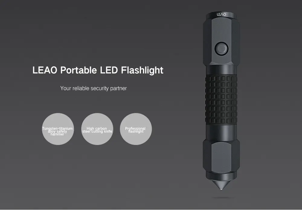 Оригинальный Xiaomi mijia Портативный молоток безопасности с светодиодный Flash Light Multi-Функция безопасности автомобиля Открытый спасательные