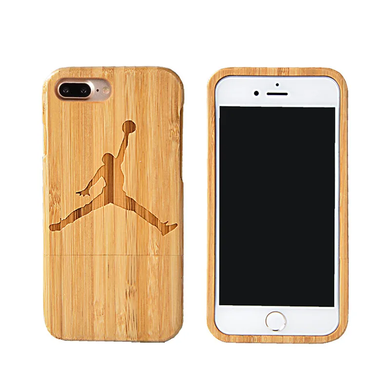 Wood Jordan Pattern Bamboo Case For iPhone 7 Plus 7 5 SE 6